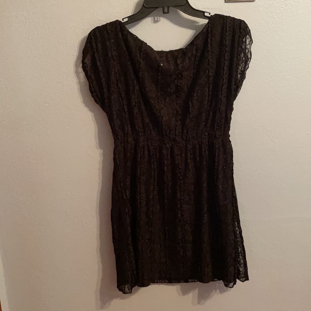 🎉 4 for $20🎉 Style and co. Black lace dress with ruffles - Picture 6 of 7